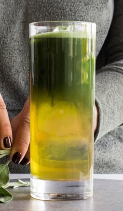 Peppermint Sage Matcha Fizz Tea Cocktail